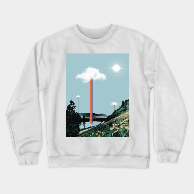 Flying Towards Something Beautiful - Surreal/Collage Art Crewneck Sweatshirt by DIGOUTTHESKY